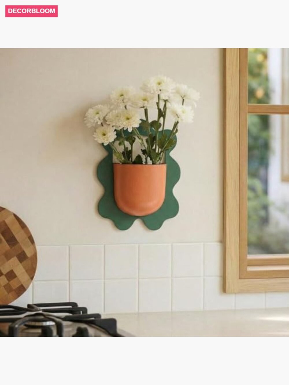 Retro Wavy-Edge Metal Wall Planters Set of 2 - Hanging Vases for Indoor Plants, - Picture 2 of 7